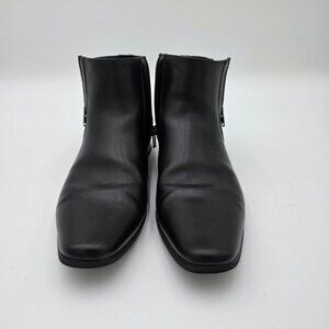 Calvin Klein Beck Black Leather Zip Ankle Boots Men's Size 10